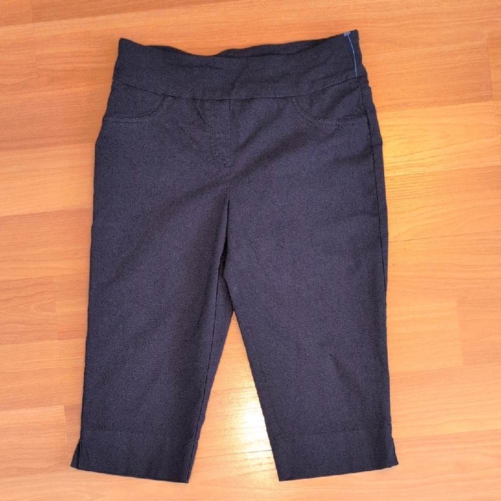 Ruby Rd Black Stretch Pull-on Pedal Pushers Size 10P